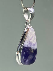 A Rare Violet Flame (Morado) Opal Silver Pendant (UV)