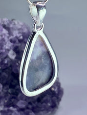 A Rare Violet Flame (Morado) Opal Silver Pendant (UV)