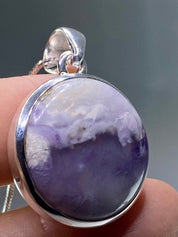 A Rare Violet Flame (Morado) Opal Silver Pendant (UV)