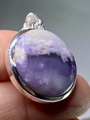 A Rare Violet Flame (Morado) Opal Silver Pendant (UV)