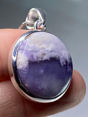 A Rare Violet Flame (Morado) Opal Silver Pendant (UV)