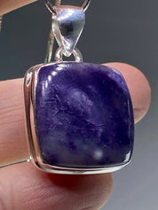 A Rare Violet Flame (Morado) Opal Silver Pendant (UV)