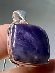 A Rare Violet Flame (Morado) Opal Silver Pendant (UV)