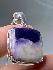 A Rare Violet Flame (Morado) Opal Silver Pendant (UV)