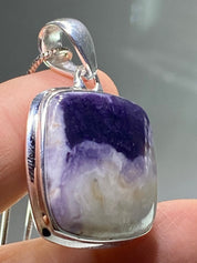 A Rare Violet Flame (Morado) Opal Silver Pendant (UV)