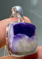 A Rare Violet Flame (Morado) Opal Silver Pendant (UV)