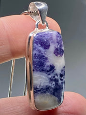 A Rare Violet Flame (Morado) Opal Silver Pendant (UV)