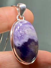 A Rare Violet Flame (Morado) Opal Silver Pendant (UV)