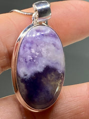 A Rare Violet Flame (Morado) Opal Silver Pendant (UV)