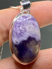 A Rare Violet Flame (Morado) Opal Silver Pendant (UV)