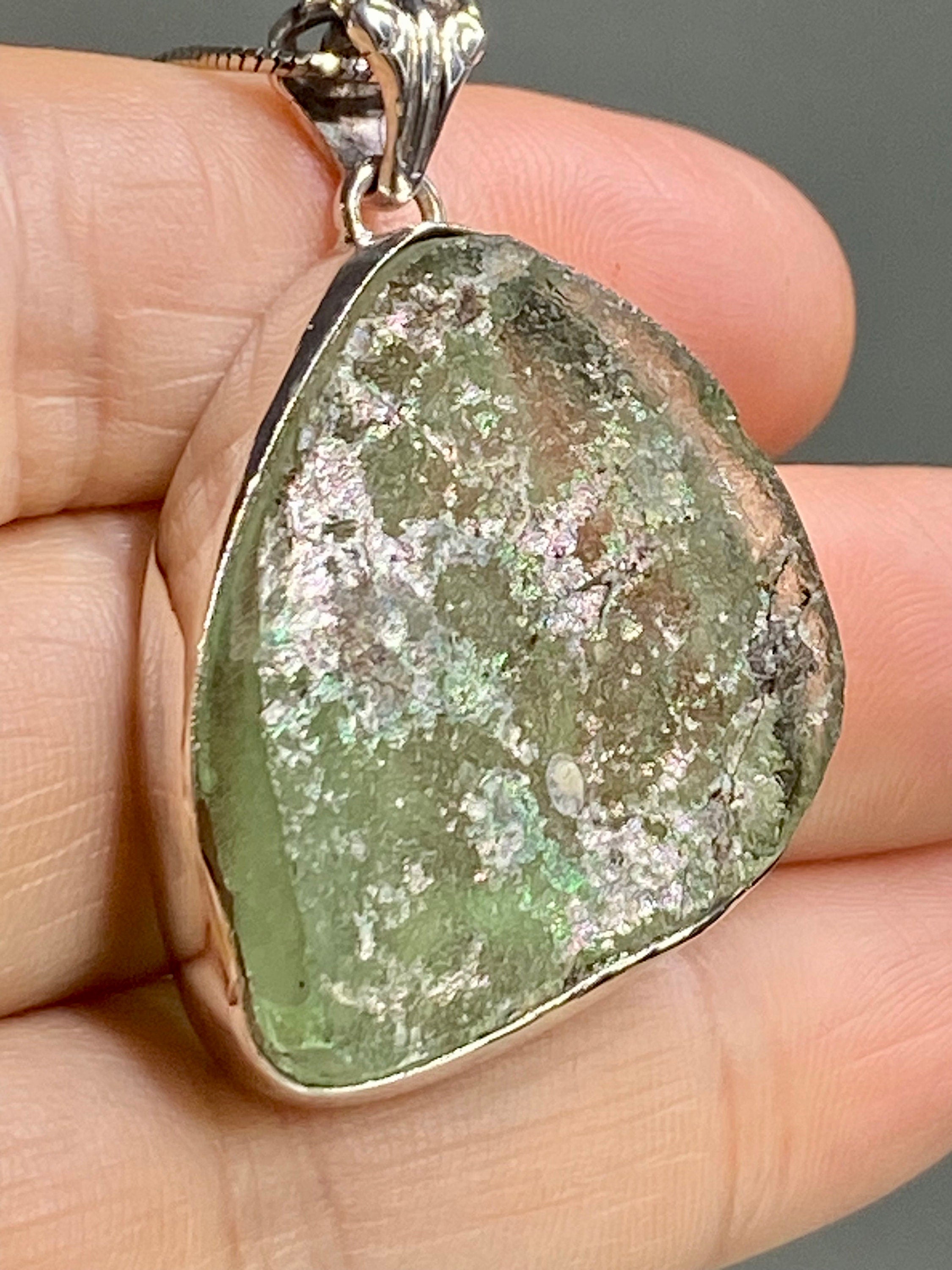 Ancient Roman Glass and Silver Pendant