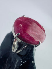 Raw Ruby and Silver Ring (AA)