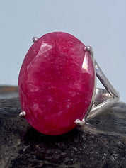 Raw Ruby and Silver Ring (A)