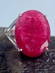 Raw Ruby and Silver Ring (A)