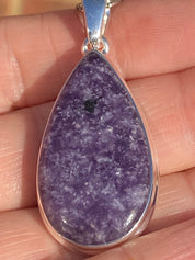 Lepidolite Silver pendant necklace