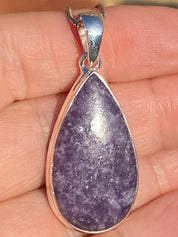 Lepidolite Silver pendant necklace