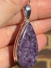 Lepidolite Silver pendant necklace