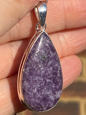 Lepidolite Silver pendant necklace