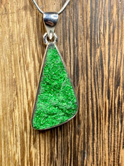 A Rare Green Garnet (Uvarovite) and Silver Pendant