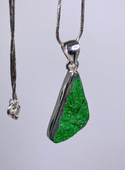 A Rare Green Garnet (Uvarovite) and Silver Pendant