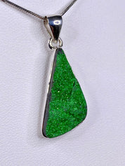 A Rare Green Garnet (Uvarovite) and Silver Pendant