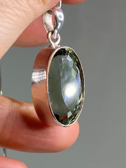 Green Amethyst (Prasiolite ) and Silver Pendant