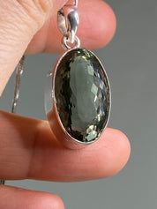 Green Amethyst (Prasiolite ) and Silver Pendant