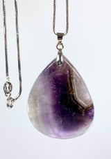 Purple Amethyst and Sterling Silver Pendant (AX1)