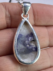 A Rare Violet Flame (Morado) Opal Silver Pendant (UV)