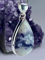 A Rare Violet Flame (Morado) Opal Silver Pendant (UV)