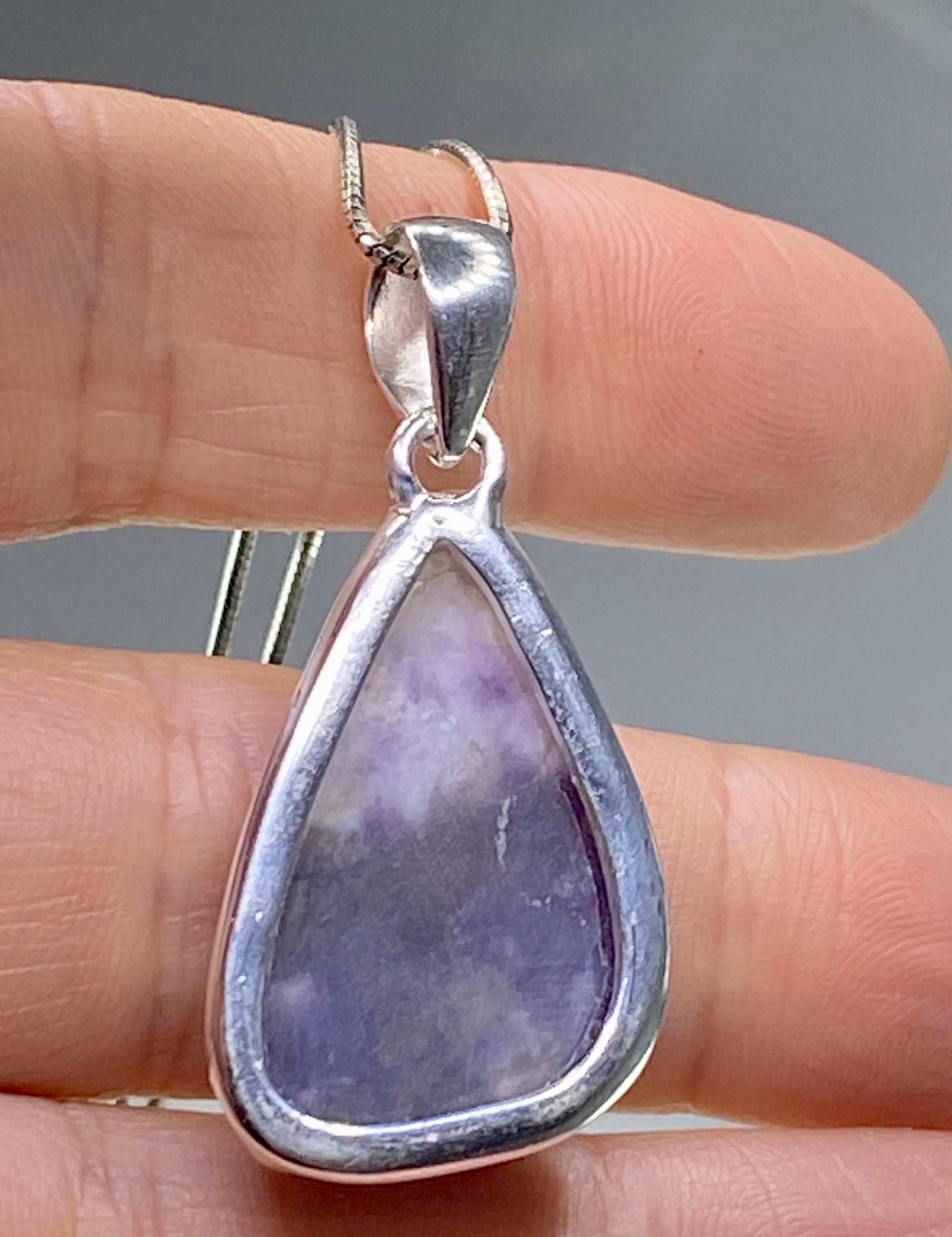 A Rare Violet Flame (Morado) Opal Silver Pendant (UV)