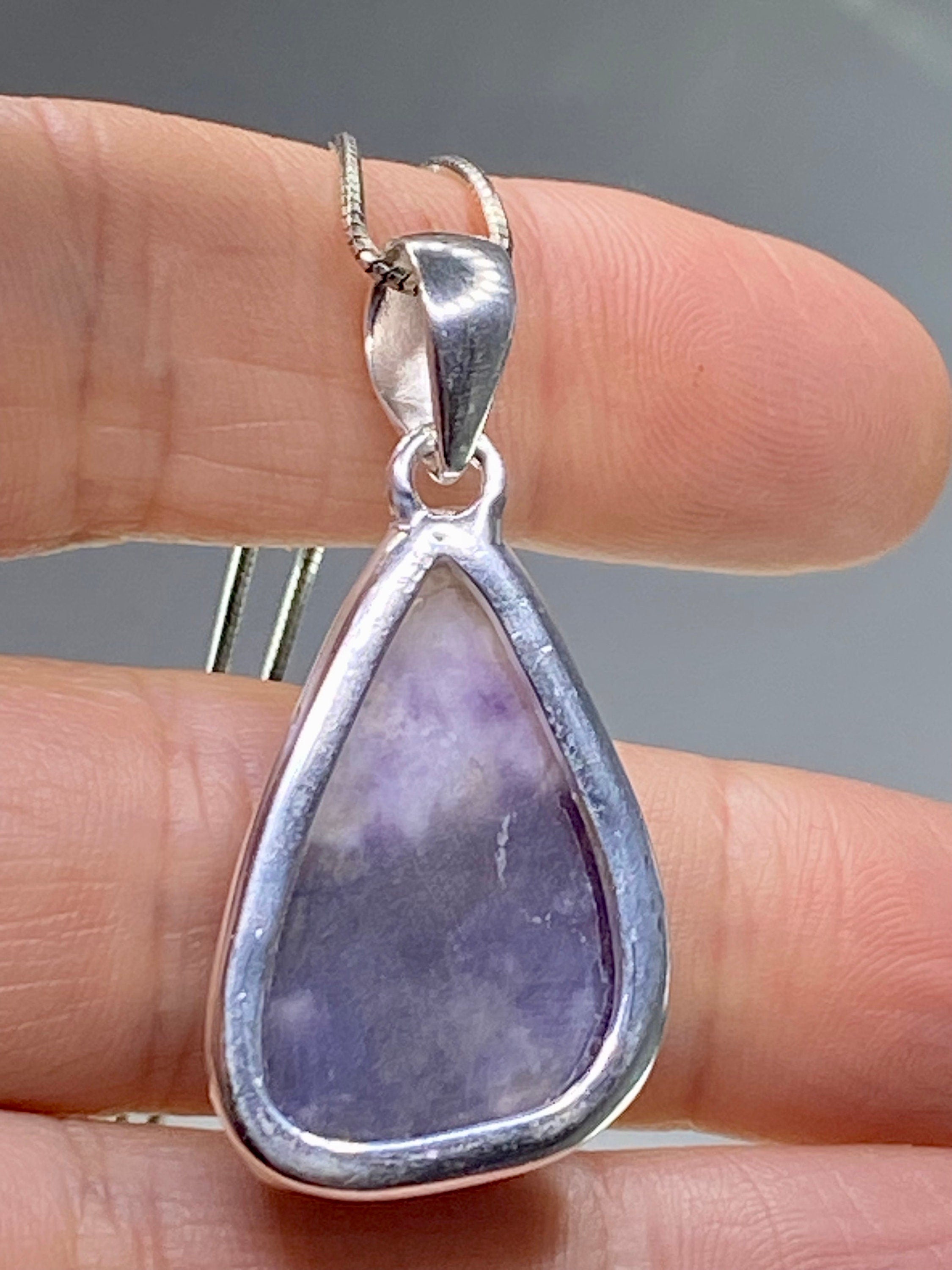 A Rare Violet Flame (Morado) Opal Silver Pendant (UV)