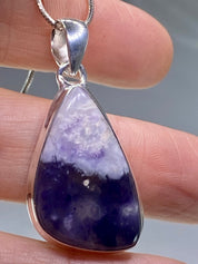 A Rare Violet Flame (Morado) Opal Silver Pendant (UV)