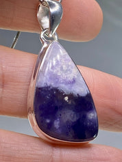 A Rare Violet Flame (Morado) Opal Silver Pendant (UV)