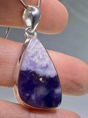 A Rare Violet Flame (Morado) Opal Silver Pendant (UV)