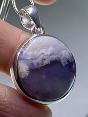 A Rare Violet Flame (Morado) Opal Silver Pendant (UV)