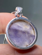 A Rare Violet Flame (Morado) Opal Silver Pendant (UV)