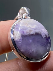 A Rare Violet Flame (Morado) Opal Silver Pendant (UV)