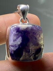 A Rare Violet Flame (Morado) Opal Silver Pendant (UV)