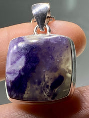 A Rare Violet Flame (Morado) Opal Silver Pendant (UV)