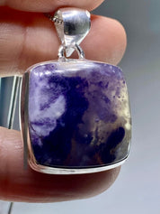 A Rare Violet Flame (Morado) Opal Silver Pendant (UV)