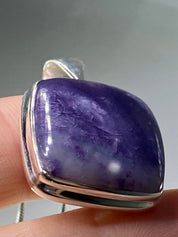 A Rare Violet Flame (Morado) Opal Silver Pendant (UV)