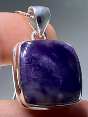 A Rare Violet Flame (Morado) Opal Silver Pendant (UV)