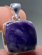 A Rare Violet Flame (Morado) Opal Silver Pendant (UV)