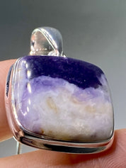 A Rare Violet Flame (Morado) Opal Silver Pendant (UV)