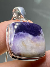 A Rare Violet Flame (Morado) Opal Silver Pendant (UV)