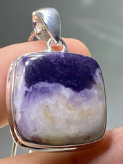 A Rare Violet Flame (Morado) Opal Silver Pendant (UV)