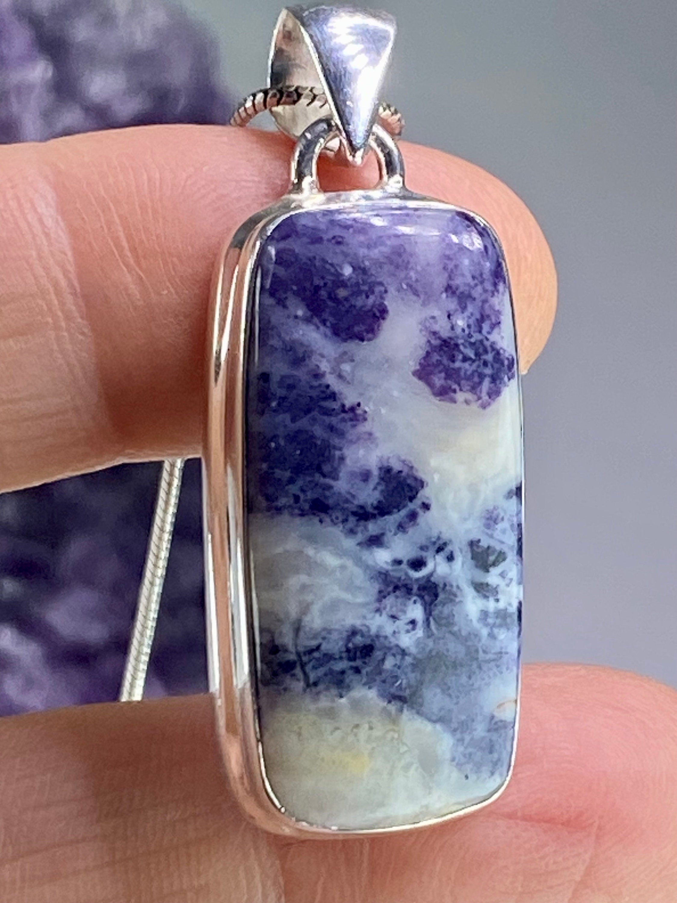 A Rare Violet Flame (Morado) Opal Silver Pendant (UV)