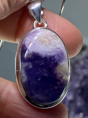 A Rare Violet Flame (Morado) Opal Silver Pendant (UV)