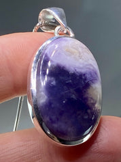 A Rare Violet Flame (Morado) Opal Silver Pendant (UV)